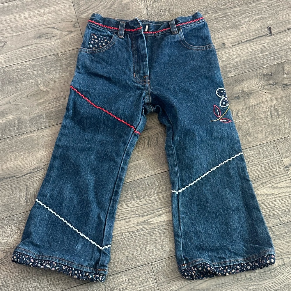 Jacadi Blue Denim Jeans with Embroidery